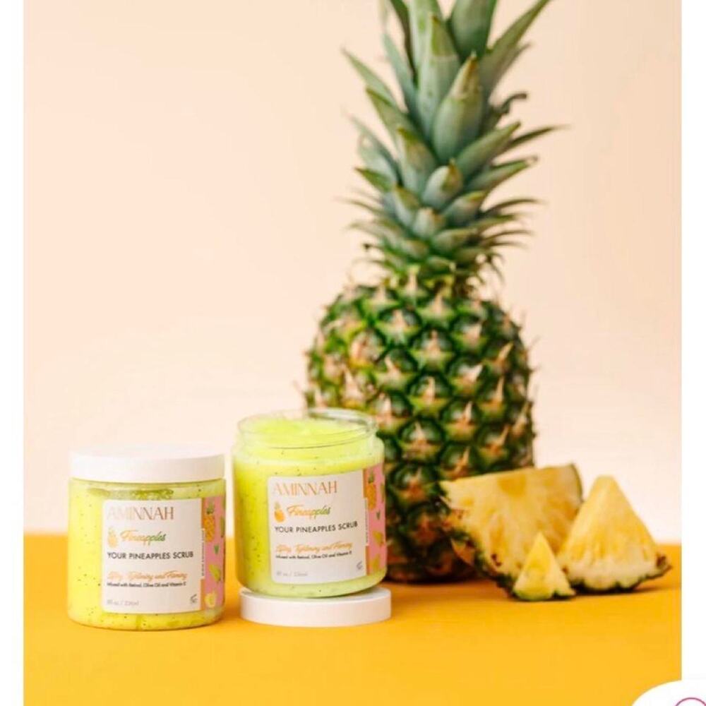 Aminnah pineapple sugar scrub and body butter set new